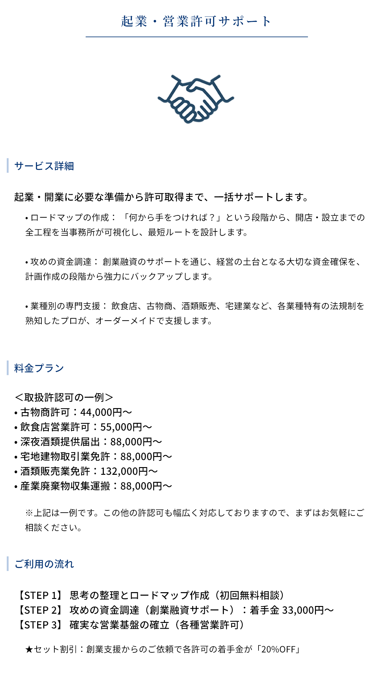 起業・営業許可サポート